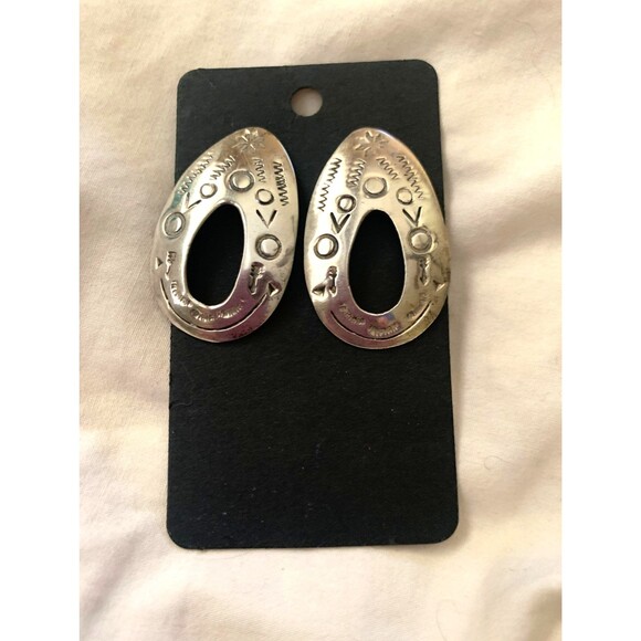 New Vintage Mexico TC-54 Sterling Silver 925 Post Earrings - Picture 3 of 3